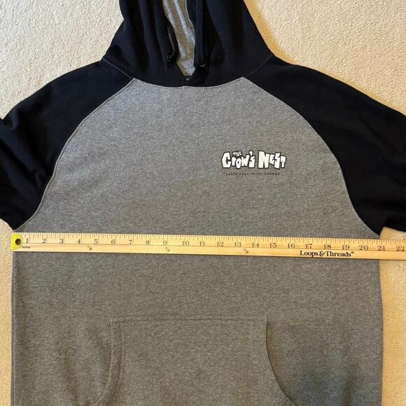 The Crow's Nest Santa Cruz Yacht Harbor Black Gray Hoodie Sweatshirt Unisex SZ S - Picture 5 of 7